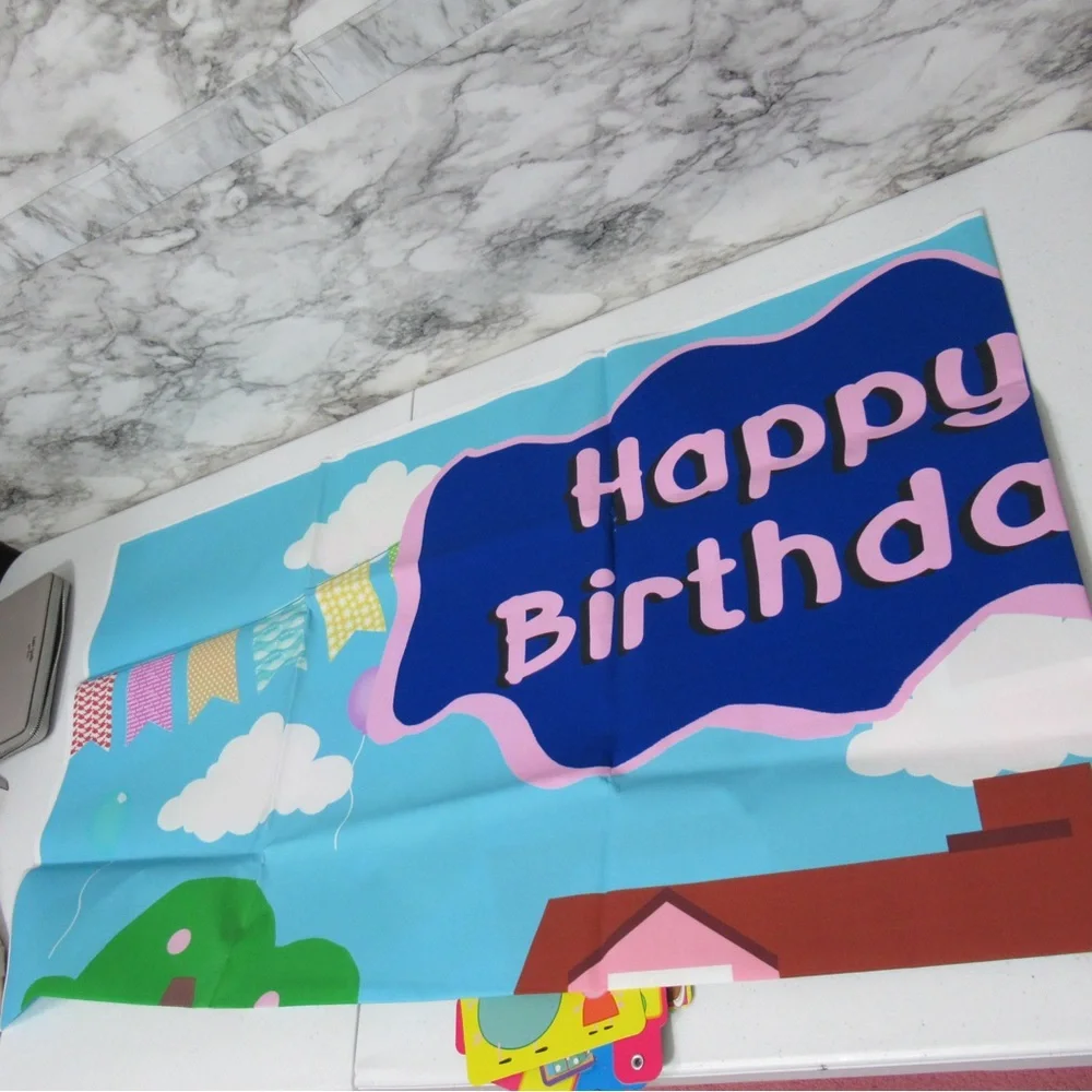 Peppa Pig Happy Birthday Banner and Backdrop Birthday Party Decorations